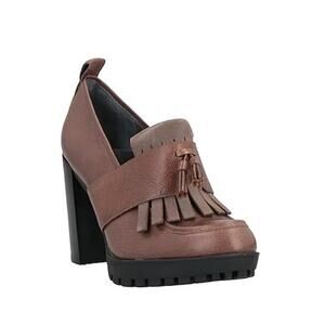 Renascentia Firenze Heeled Leather Loafers IT 38 US 8 Brown Shoes Made in Italy